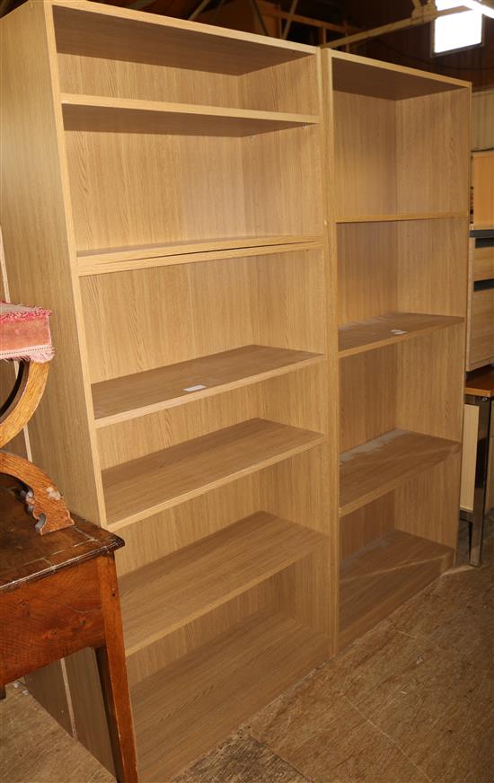 Pr of open front bookcases(-)